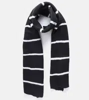 Gemre Black scarf with white stripes Kari