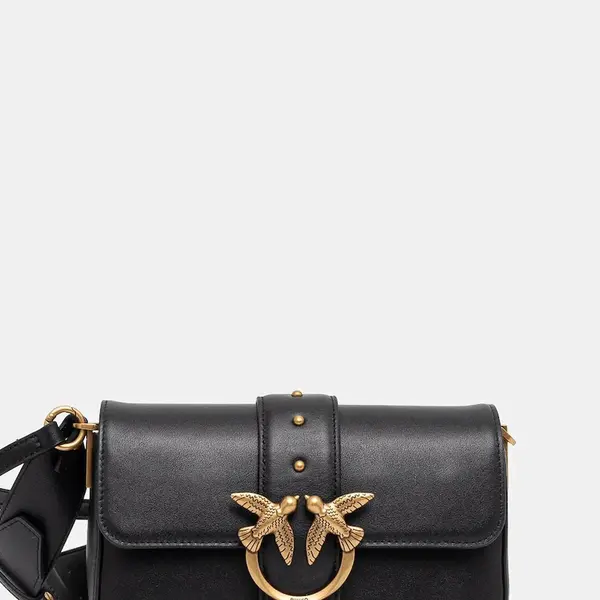 Kožená kabelka Pinko černá barva, 104340 A0QO