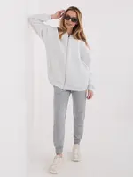 Světle šedá mikina na zip