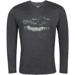 PROGRESS LOKI AURORA Pánské merino triko s dlouhým rukávem, tmavě šedá, velikost