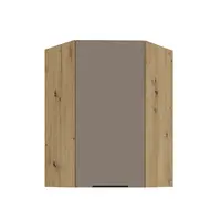 Horní rohová skříňka Aria 60x60 GN-90 1F (45°) Barva korpusu: Dub artisan, Barva dvířek: TA - Sandgrau AFM