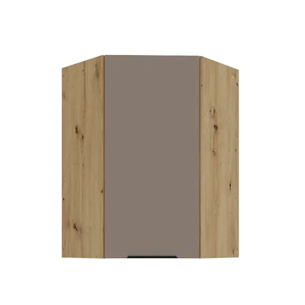 Horní rohová skříňka Aria 60x60 GN-90 1F (45°) Barva korpusu: Dub artisan, Barva dvířek: TA - Sandgrau AFM