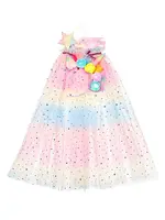 Souza! dětský kostým - plášť jednorožce s čelenkou a hůlkou - 3-4 roky