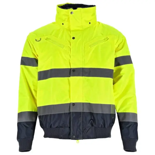 Bunda zateplená, výstražná BOMBER, 3 v1, 2XL, žlutá, STALCO