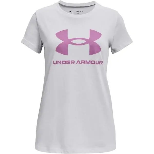 Under Armour LIVE SPORTSTYLE GRAPHIC SS Dievčenské tričko, sivá, veľkosť XL