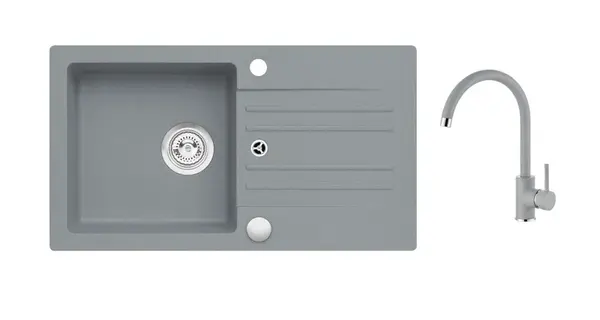 Alveus - Set dřezu Cortina 140 a baterie Kati, concrete SETA25981