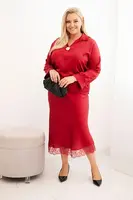 Plus size sada s krajkou a saténovým leskem