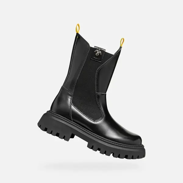 Černé kotníkové boty Geox Maquinnens