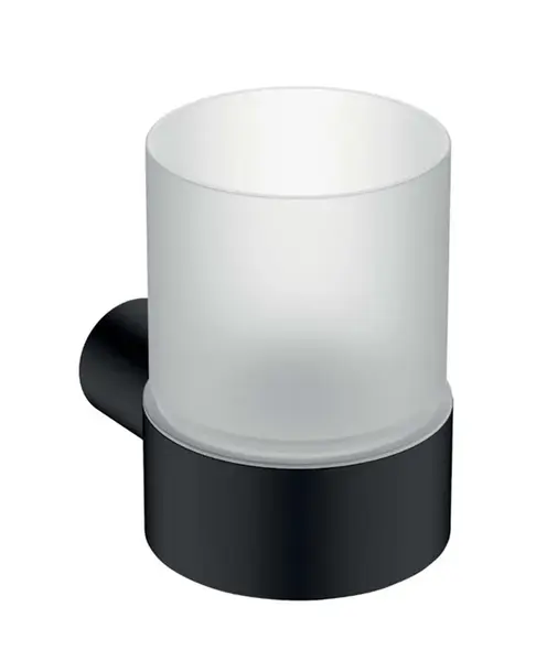 Novaservis Ferro Nostris - Držiak kefiek a pasty, matné sklo/čierna ANS03BL