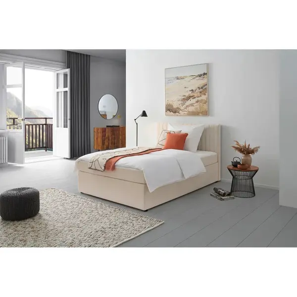 MID.YOU AMERICKÁ POSTEL, 140/200 cm, krémová