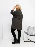 Plus size halenka v tmavé khaki barvě