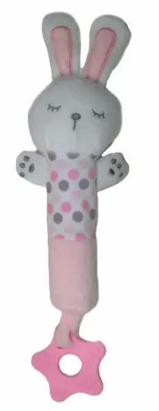 Chrastítko zvířátko růžové – 18 cm