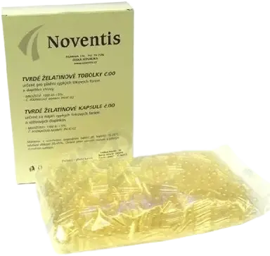 NOVENTIS Želatinové tobolky č.00 transparentní 1000 ks