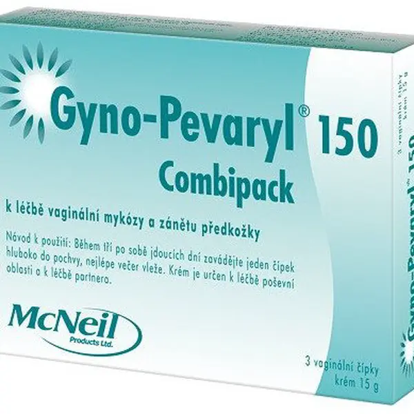 GYNO-PEVARYL 150 mg, vaginální čípky 3 ks + krém 15 g 4 ks