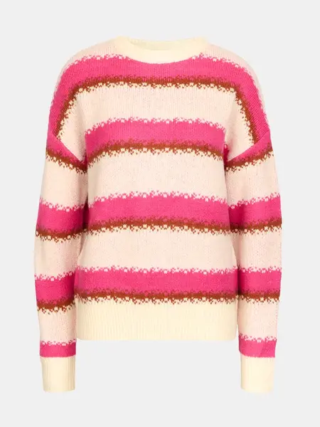 Ružový dámsky pruhovaný sveter ORSAY
