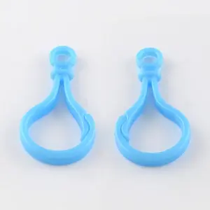 Opaque Solid Color Bulb Shaped Plastic Push Gate Snap Keychain Clasp Findings