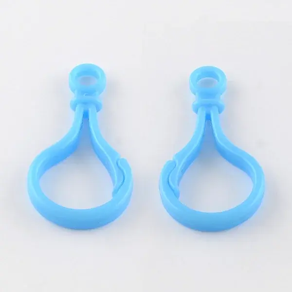 Opaque Solid Color Bulb Shaped Plastic Push Gate Snap Keychain Clasp Findings