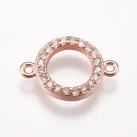 Brass Micro Pave Cubic Zirconia Links