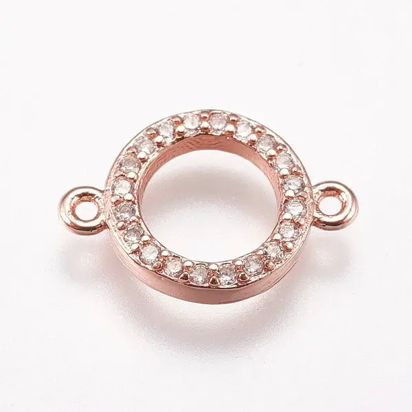 Brass Micro Pave Cubic Zirconia Links
