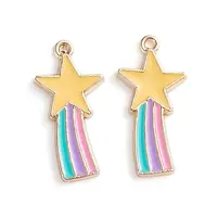Alloy Enamel Comet Star Pendants