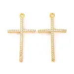 Brass Micro Pave Clear Cubic Zirconia Pendants