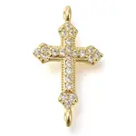 Brass Pave Clear Cubic Zirconia Connector Charms