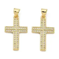 Brass Micro Pave Cubic Zirconia Pendants