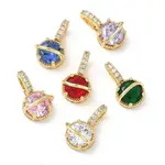 Brass Micro Pave Cubic Zirconia Pendants