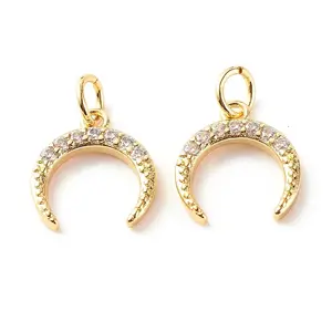 Brass Micro Pave Clear Cubic Zirconia Pendants