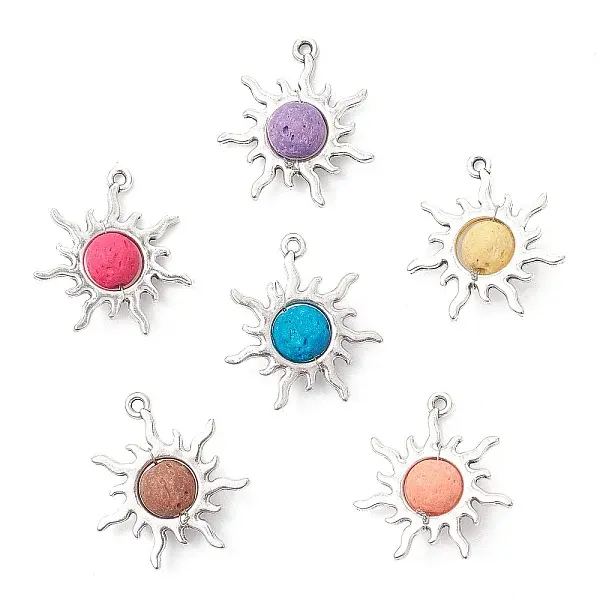 Dyed Natural Lava Rock Pendants