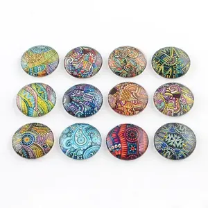 Half Round/Dome Pattern Glass Flatback Cabochons for DIY Projects