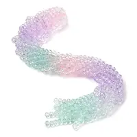 Transparent Painted Glass Beads Strands