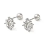 Square Bow Brass Micro Pave Clear Cubic Zirconia Cartilage Earrings