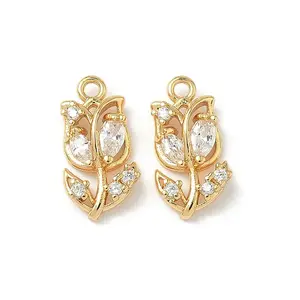 Brass Micro Pave Cubic Zirconia Pendants