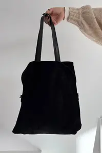Černá semišová shopper kabelka Miraya