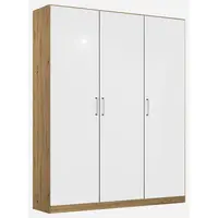 Rauch Möbel ŠATNÍ SKŘÍŇ S OTOČNÝMI DVEŘMI, dub artisan, vysoce lesklá bílá, 136/210/54 cm
