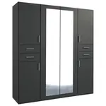 MID.YOU ŠATNÍ SKŘÍŇ S OTOČNÝMI DVEŘMI, barvy grafitu, 180/208/58 cm
