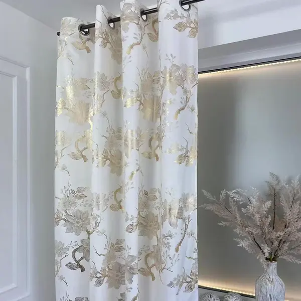 Závěs na kroužcích TOPAZ 23079 140x250 krémový