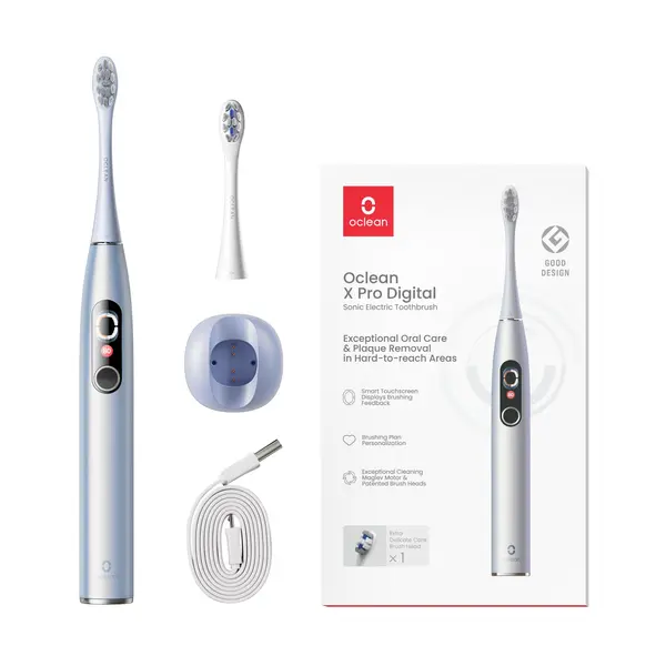 OCLEAN X Pro Digital Silver sonický kartáček, stříbrný