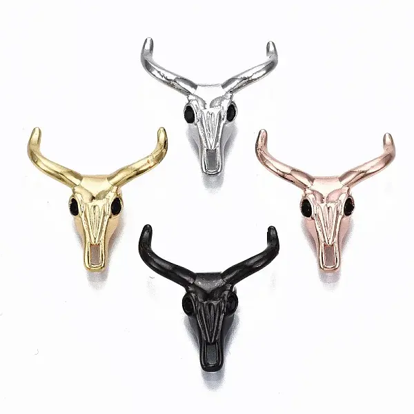 Brass Micro Pave Black Cubic Zirconia Beads