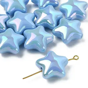 10Pcs UV Plating Plastic Beads