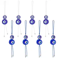 8Pcs 2 Colors Handmade Evil Eye Lampwork Pendant Decorations