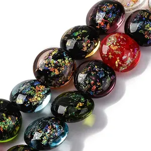Handmade Dichroic Foil Glass Beads Strands