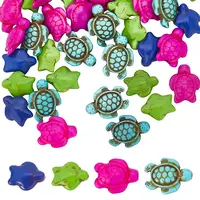 4 Strands 2 Styles Dyed Synthetic Turquoise Beads Strands