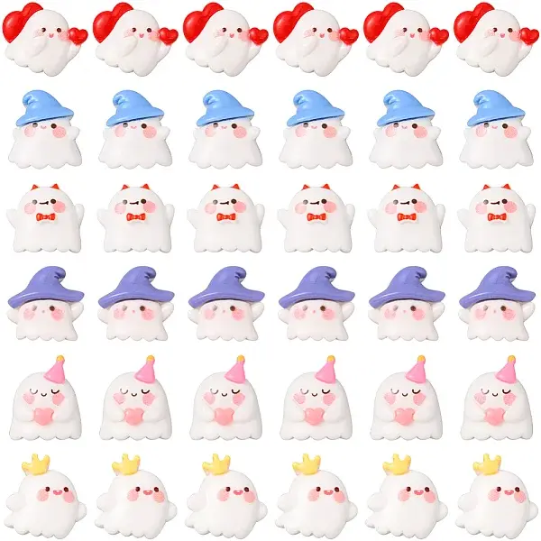 60Pcs 6 Colors Halloween Plastic Cabochons