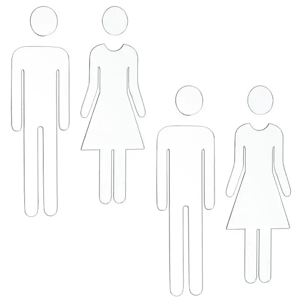 Acrylic TOILET Sign Stickers