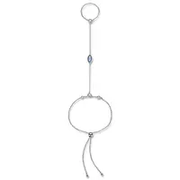 Rhodium Plated 925 Sterling Silver Slider Anklets