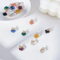 16Pcs 8 Colors Glass Pendants