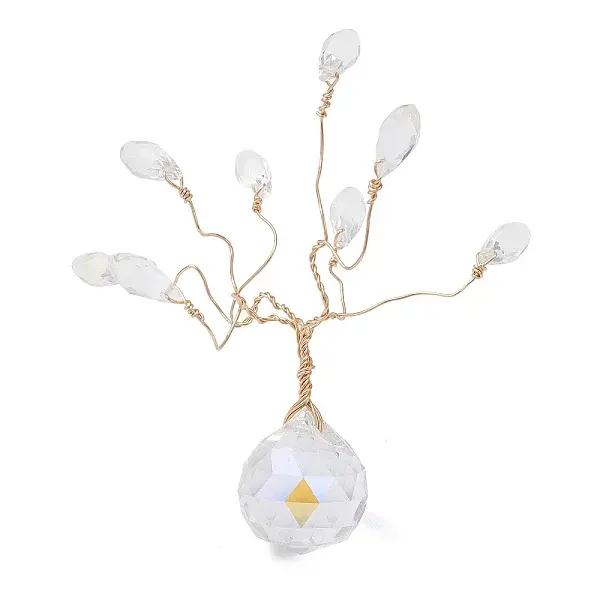 Glass Tree Suncatchers Display Decorations