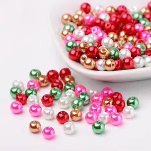 Christmas Mix Pearlized Glass Pearl Beads